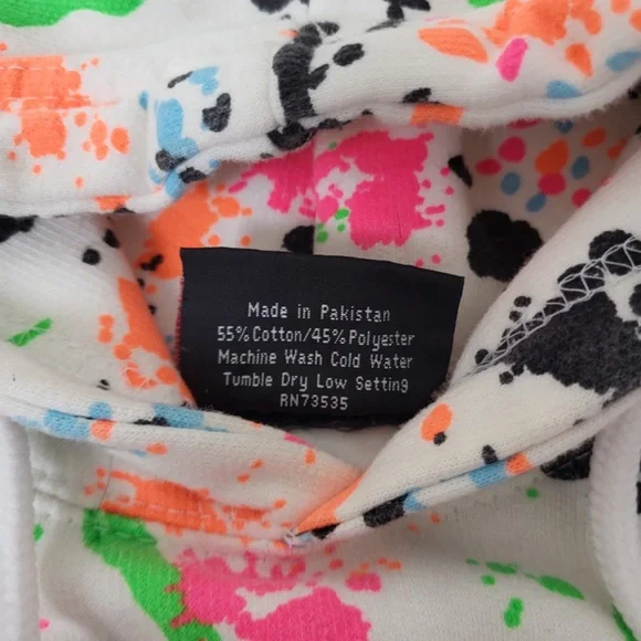 Vintage 80's sweatshirt hoodie splatter paint - Picture 2 of 10